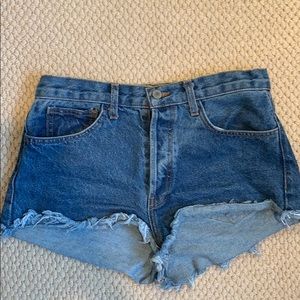 brandy melville high waisted jean shorts